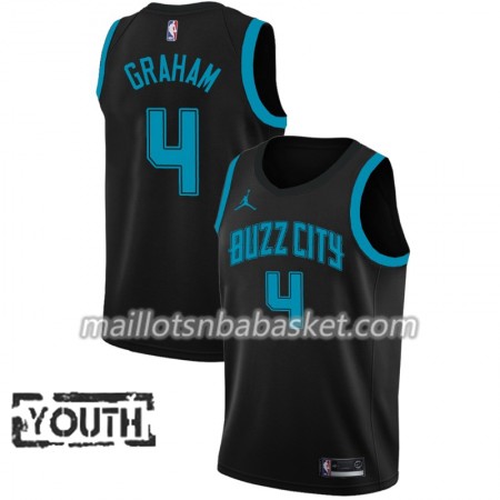 Maillot Enfant Charlotte Hornets Graham 4 2018-19 Jordan Brand City Edition Noir Swingman